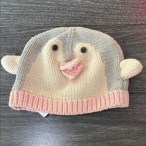 GAP Penguin Knit Hat - Cream and Pink